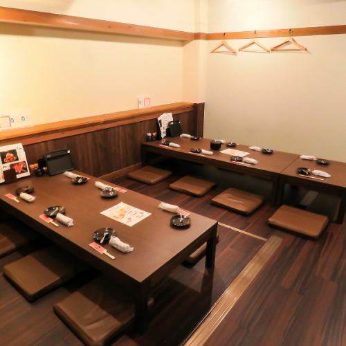 The sunken kotatsu seats allow you to stretch your legs and relax.