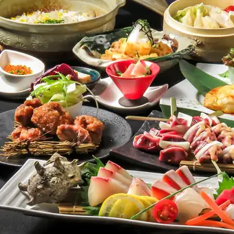 [Charcoal-grilled A5 grade Wagyu beef, sashimi platter, and other creative dishes in a special course] 120 minutes [all-you-can-drink] 6000 yen