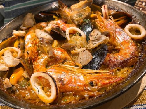 Authentic paella with outstanding broth flavor!