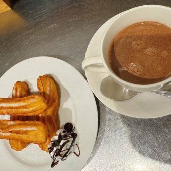 Churros and hot chocolate