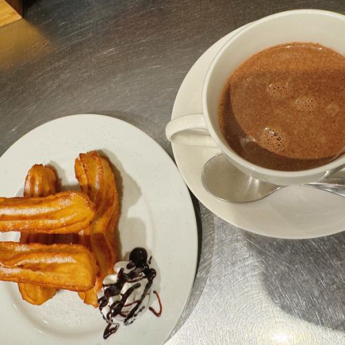 Churros and hot chocolate