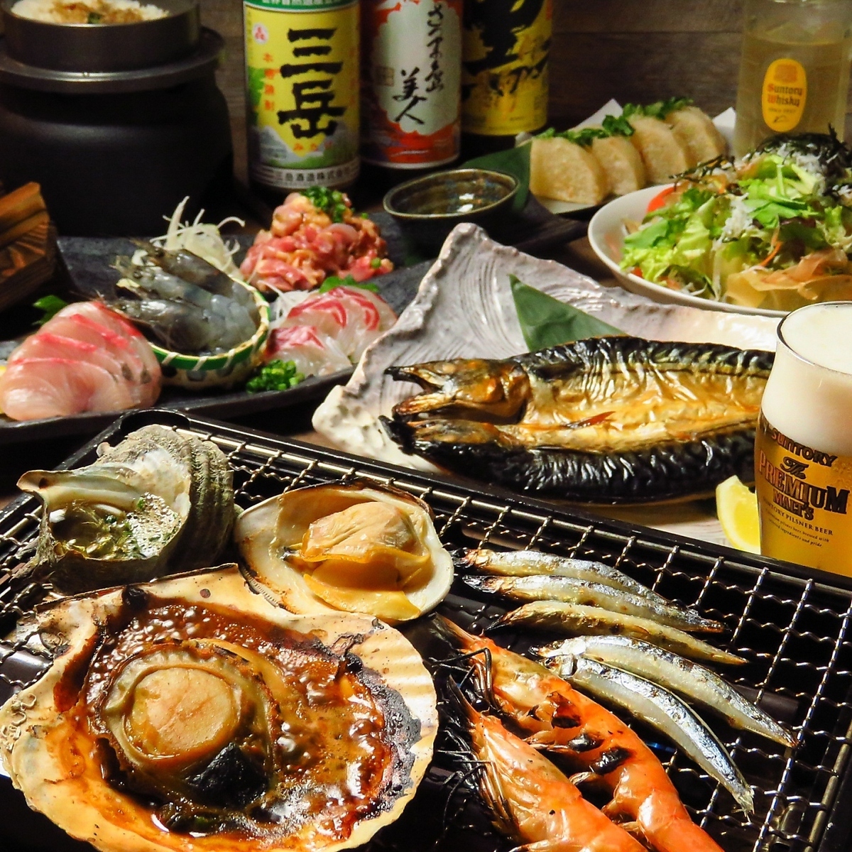 香ばしいろばた焼きと新鮮なお刺身!自慢の海鮮を贅沢に堪能♪