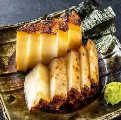 Grilled yam and oysters in soy sauce