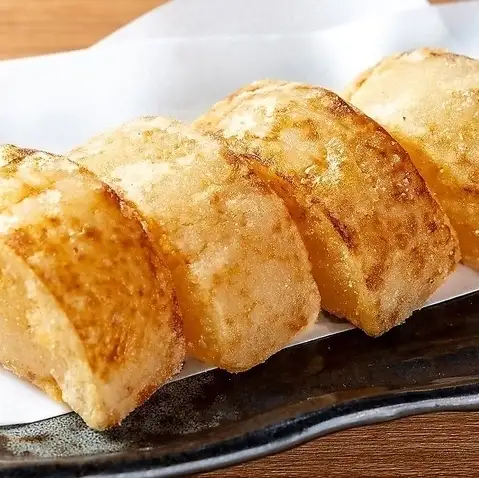 Deep-fried daikon radish, a local specialty.