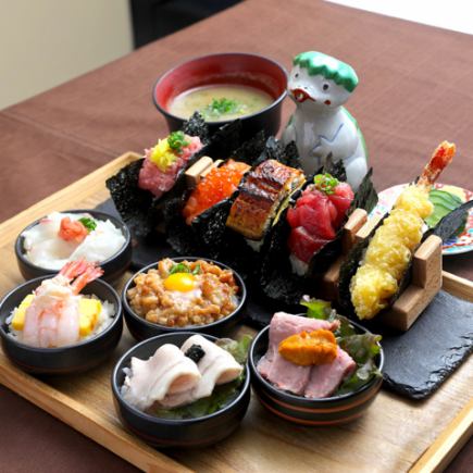 【ランチ限定★ご褒美ランチ】SNSで話題!おちょこ丼 & 手巻き 10種セット