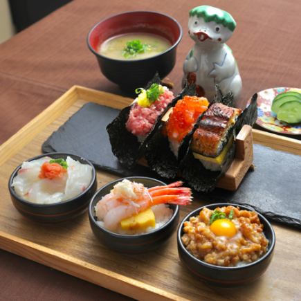 【ランチ限定★お手軽ランチ】SNSで話題!おちょこ丼 & 手巻き 6種セット