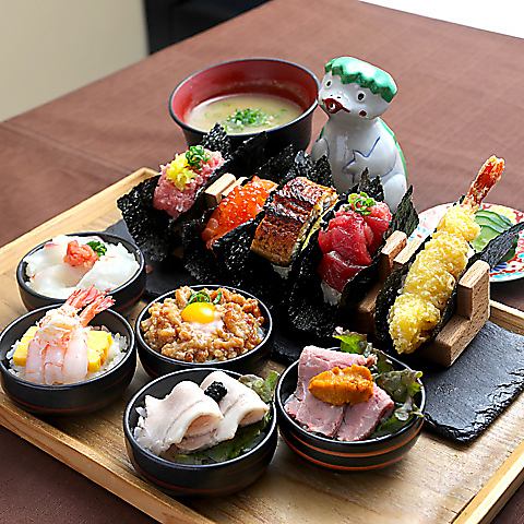 【ランチ限定★ご褒美ランチ】SNSで話題！おちょこ丼 & 手巻き  10種セット