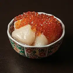 【迷你盖饭】扇贝三文鱼子盖饭