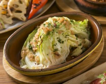 Stone oven baked anchovy cabbage