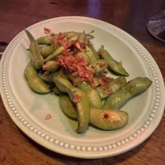 枝豆と干しエビのエスニック炒め
