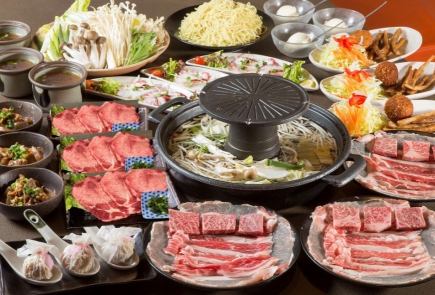 Yakishabu-shabu hotpot standard + beef tongue course "food only"