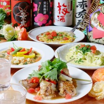 4,800日元 7道菜品 2小时无限畅饮
