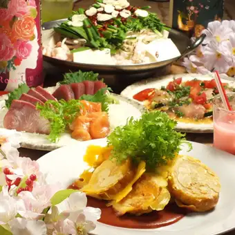 【学生专享课程】⇒ 特价3800日元!超值美味!5道菜,2小时畅饮!