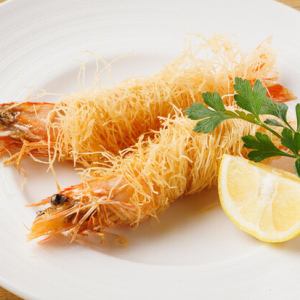 Large shrimp kadaif frites