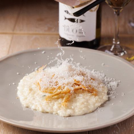 White shrimp cheese risotto