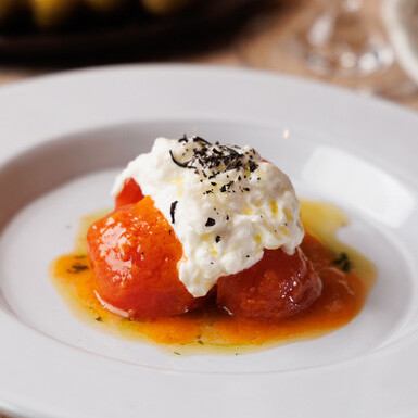 Gooey mozzarella and tomato caprese