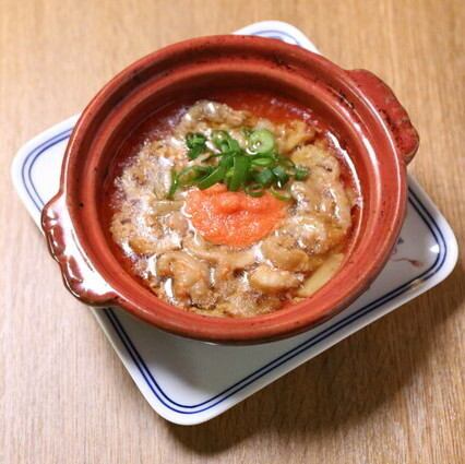 めんたい鶏皮アヒージョ