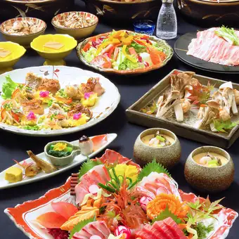 【三日月コース 2時間飲み放題付】　5,800円⇒5,500円