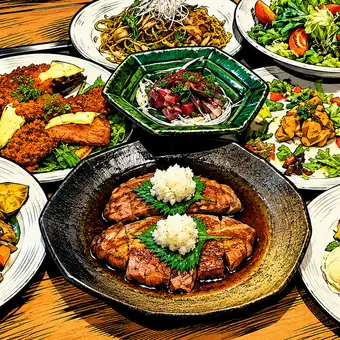 Autumn Teppanyaki Course (with all-you-can-drink) (Cash price: 7000 yen)