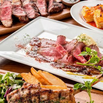 생맥주 첨부 “숯불구이 닭돼지 뷔페 코스” 숯불구이 돼지고기 포함 9품 2시간 뷔페 ⇒4000엔(부가세 포함)