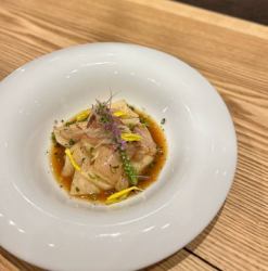 鯛と梨の出汁ポン酢掛け