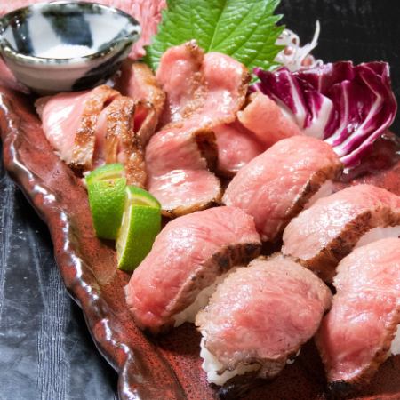 [Sanzen Bar Enjoyment Course] 10 dishes of grilled marbled Tosa Wagyu beef/braised beef roses in red wine, 2 hours of all-you-can-drink included, 4,500 yen