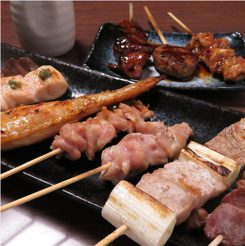 Starting at just 30 yen per skewer - delicious yet cheap, with meat, vegetable and original skewers!