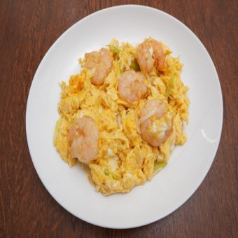 海老と卵の炒り付け