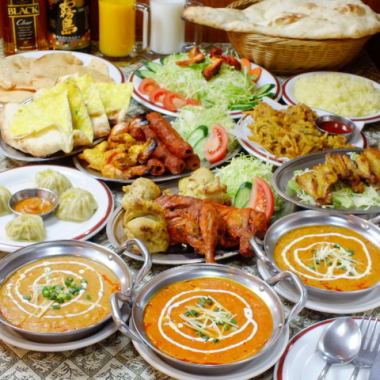 [2H all-you-can-drink & all-you-can-eat curry and naan!] Plenty course 14 dishes 4000 yen (tax included)
