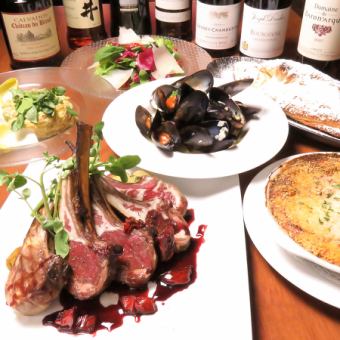 盡情享受引以為傲的歐洲料理吧！≪共6道菜≫主廚發辦派對套餐5,500日元（含稅）