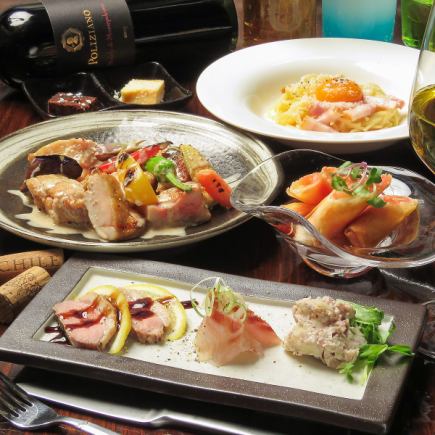 【平日(月～木)限定コース】金土要相談、料理6品2時間飲み放題付きコース 4000円※生ビールもOK