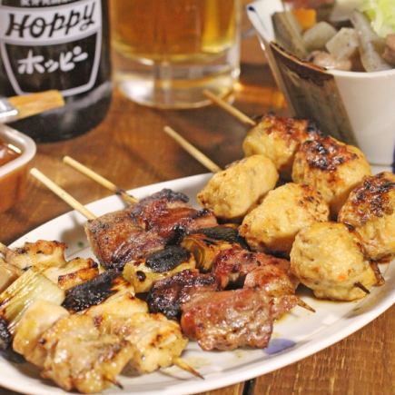 【2h飲み放題付き◎生ビール、ホッピーもOK】焼鳥やもつちゃんこ刺し盛鍋全6品コース!4400円込