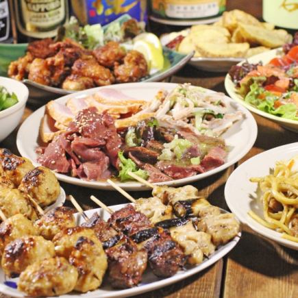 【3h飲み放題付き◎ホッピーもOK】焼鳥やカルパッチョ塩焼きそば全9品Gアップコース5980円(税込)