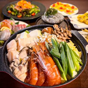 [December only! Luxury year-end party course] Gout hotpot course including oysters, milt, and ankimo, 8 dishes, 6500 yen → 6000 yen