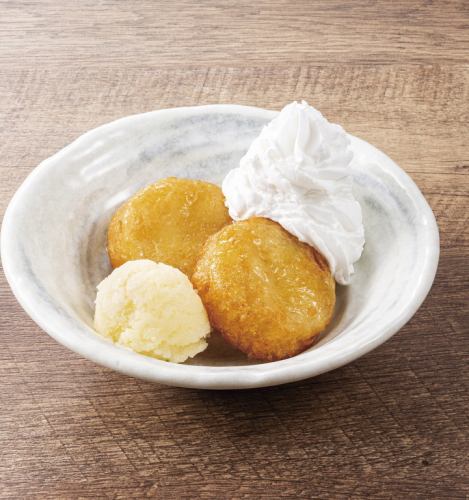 Homemade organic sweet potato mochi with sugar butter