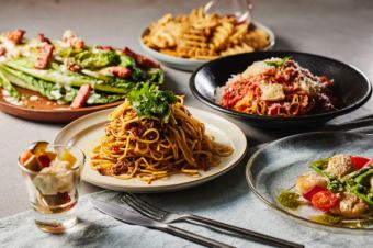 [No. 1 in popularity at girls' parties] From burrata cheese to pasta and desserts♪ Total of 8 items with 150 minutes of all-you-can-drink included