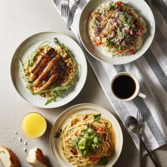 【オトクな平日限定ランチ】選べるメイン6種類+自家製デザート+カフェフリー♪