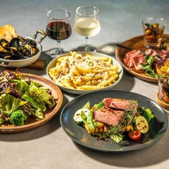 【食事とお酒をカジュアルに♪】お酒と相性の良いメニューのみ！150分飲み放題付き全7品
