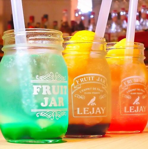 [Raw fruit cocktail] Popular cafe style! Enjoy with Mason jars ♪