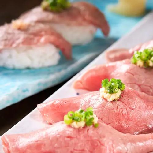 美崎牛 肉寿司食べ比べ(上ロース、上モモ)4貫盛(各2貫)