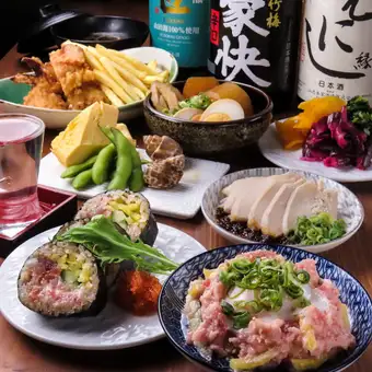 ネギトロユッケやおでん・海鮮巻きが楽しめる！2時間飲み放題付き！えにしの宴会プラン4,000円