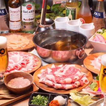 [Banquet course] All-you-can-eat domestic beef shabu-shabu, all-you-can-drink, and edamame included! 120-minute course 5,500 yen