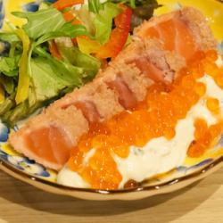 サーモン親子のレアカツ