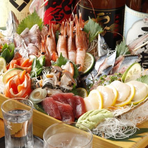 With a platter of seven sashimi [exciting course] 2.5 hours all-you-can-drink ♪