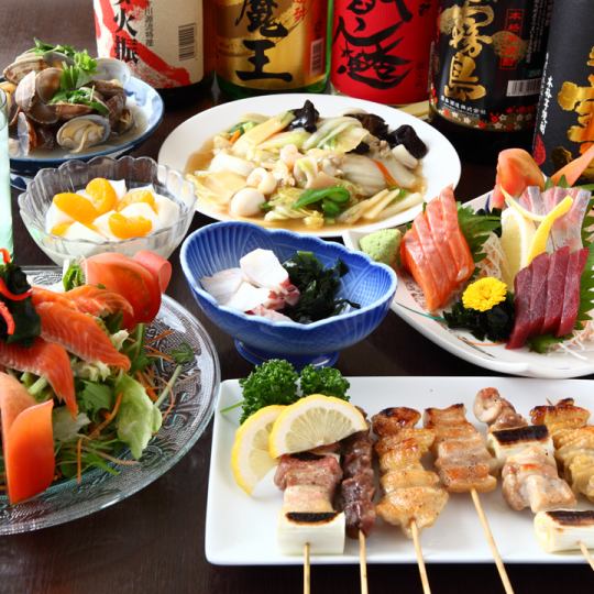 【山櫻套餐】 ◆生啤酒無限暢飲、9道菜◆2小時2,700日圓（含稅2,970日圓）♪