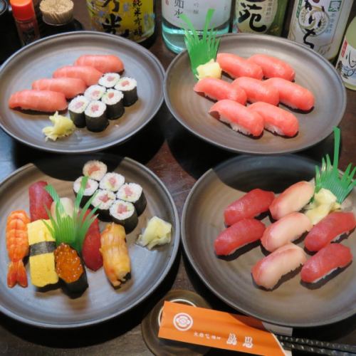 我们的特色寿司！您可以选择的新鲜寿司！每块110日元（含税）〜