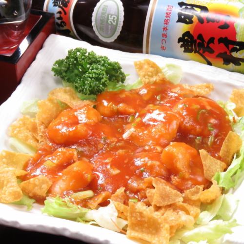 【也有正宗中华料理！】红烧虾：760日元（含税）♪