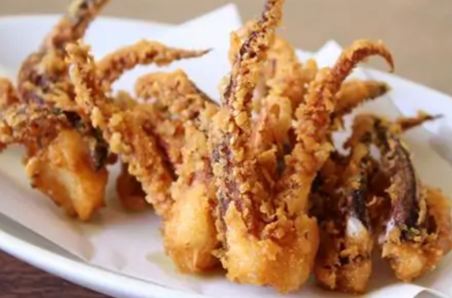 Dried Japanese flying squid tempura