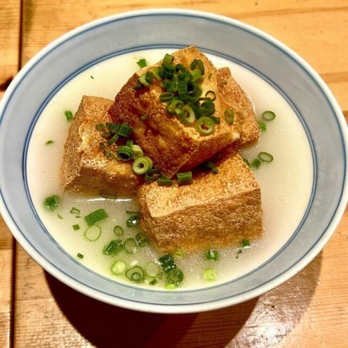 Fried tofu with tori paitan