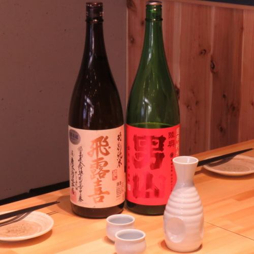 A wide selection of local sake from all over Japan